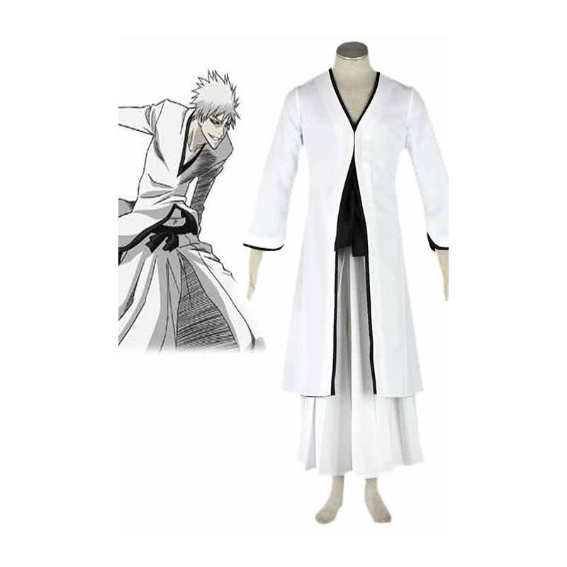 Bleach White Kurosaki Ichigo Bankai Kimono Uniform Cosplay Costumes