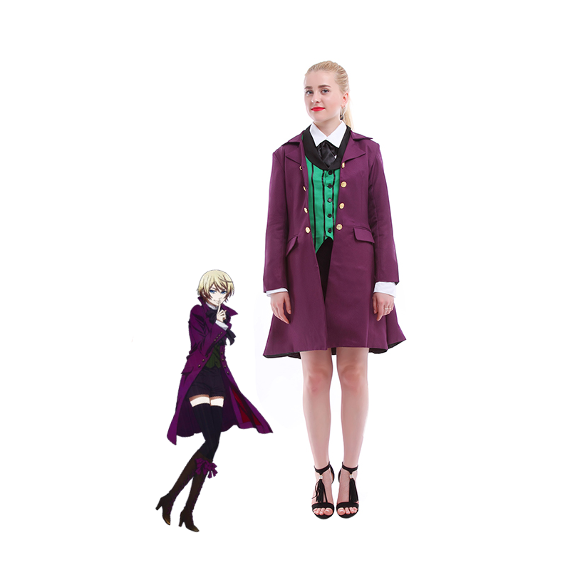 calendario valores Asser Black Butler Ⅱ Purple Anime Cosplay Costume of Alois Trancy Clothes