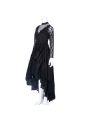 Black Sexy Gothic Victorian Elegant Dress With Waistband Cosplay Costumes-2
