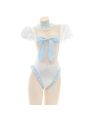 Blue Backless Bow-Knot Underwear Cosplay Costume