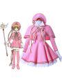 Cardcaptor Sakura Clear Card Anime Cosplay Costume Sakura Kinomoto Pink Dress Cosplay