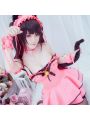 Date A Live Kurumi Tokisaki Cat Pink Dress Cosplay Costume