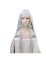 Demon Slayer Rui Spider Mother Silver Long  Cosplay Wigs Free Headdress
