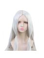 Demon Slayer Rui Spider Mother Silver Long  Cosplay Wigs Free Headdress