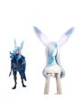 Game LOL Star Guardians Xayah Cosplay Wigs Synthetic Long Grey Mixed Blue Curly Women Hair Wigs Cosplay Wigs