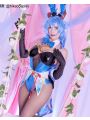 Genshin Impact Ganyu Fanart Bunny Girl Cosplay Costume