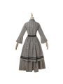 Women Renaissance Victorian Medieval Long Lattice Cotton Dress