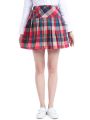 Girls Ladies Uniform Dress Plaid Pleated Mini Skirt GC41A-M-3