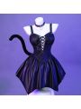 Halloween Cat Girl Dress Black Cosplay Costume