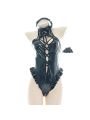 Leather Sexy Straps Cutout Bodysuit Cosplay Costume