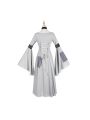 Retro Patched Pagoda Sleeve Long Dress