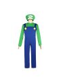 Super Mario Bros Luigi Mario Fancy Dress Party Green Plumber Costume