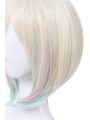 League of Legends Lux Light Green Synthetic Short Flaxen Mixed Green Cosplay Wigs