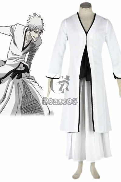 Bleach White Kurosaki Ichigo Bankai Kimono Uniform Cosplay Costumes