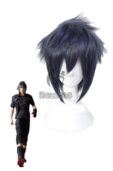 Final Fantasy Noctis Black Mixed Grey and Blue Cosplay Wigs