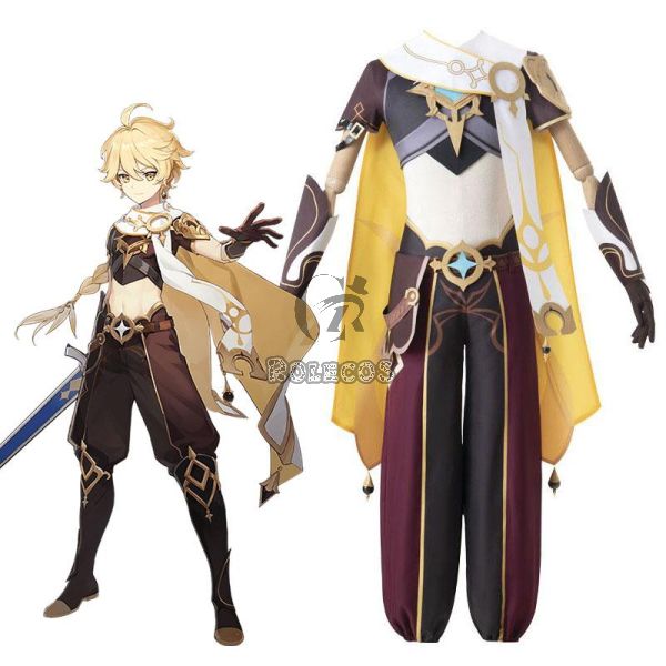 Game Genshin Impact Traveler Aether Male Cosplay Costume