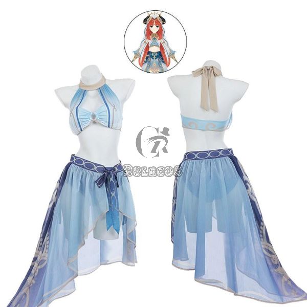 Genshin Impact Sumeru Nilou Fanart Swimsuit Two Piece Cosplay Costume
