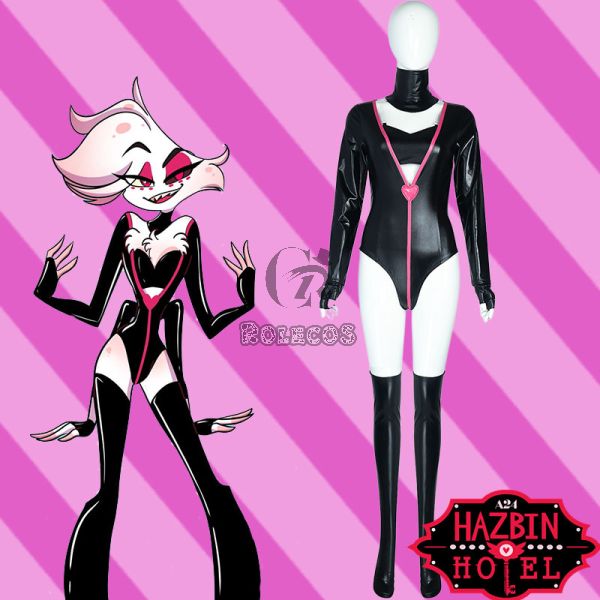 Hazbin Hotel Angel Dust Black Outfit Cosplay Costume