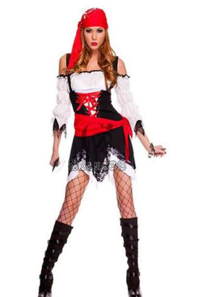 Adult Women's Sexy Saucy Pirate Cosplay Halloween Costume Fancy Dress