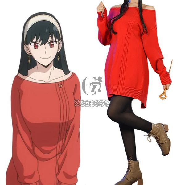 SPY×FAMILY Yor Forger Red Sweater Princess Uniform Women Cosplay