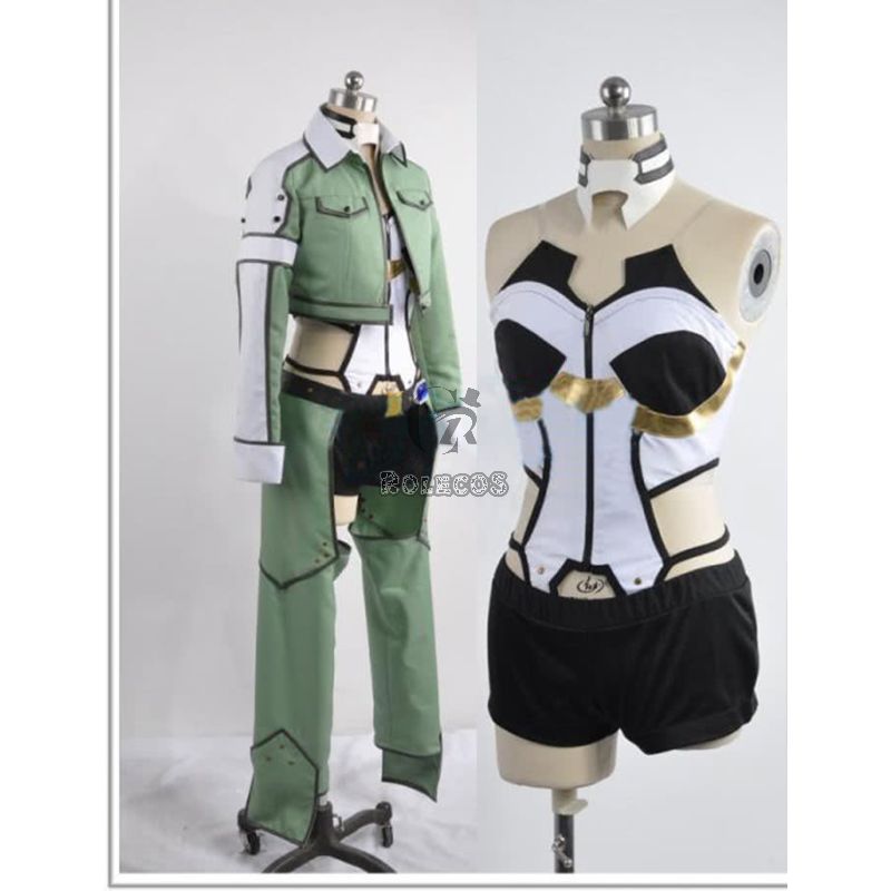 Hot Anime Sword Art Online Sinon Cosplay Costume Female Outfits