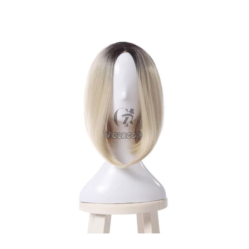 35CM Medium Long Blonde Straight Fashion BOB Synthetic Wigs