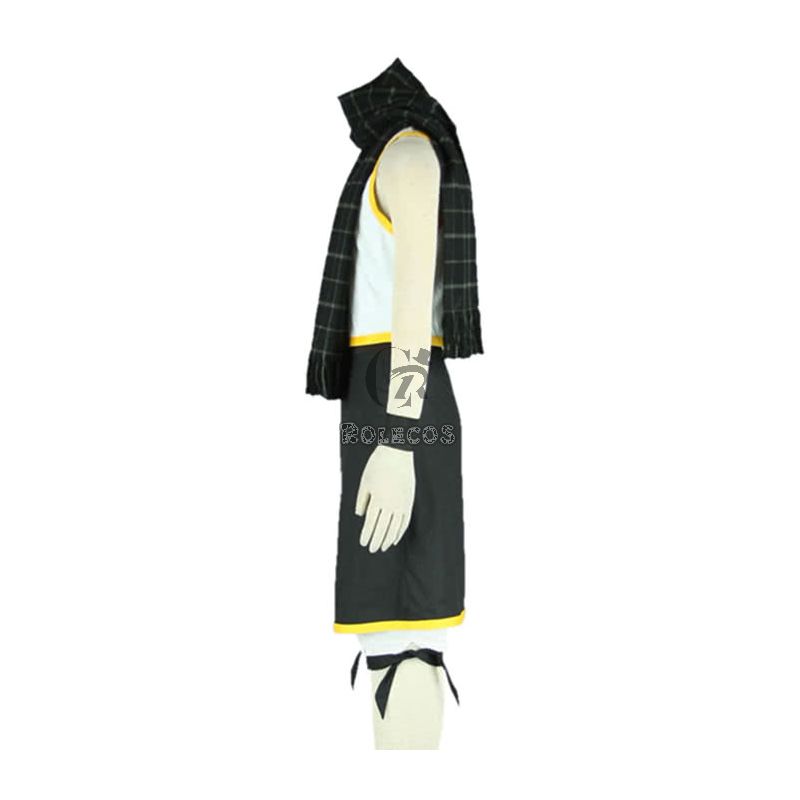 Fairy Tail Natsu Dragneel Cosplay Costume Black And White Suit