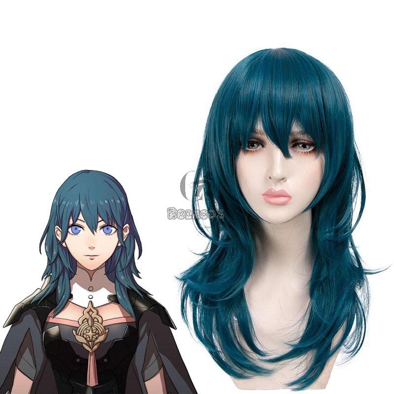 50cm Fire Emblem Three Houses Byleth Blue Long Cosplay Wigs