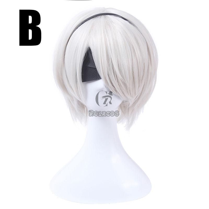 NieR:Automata 2B YoRHa No. 2 Type B Heroine Short Silver White