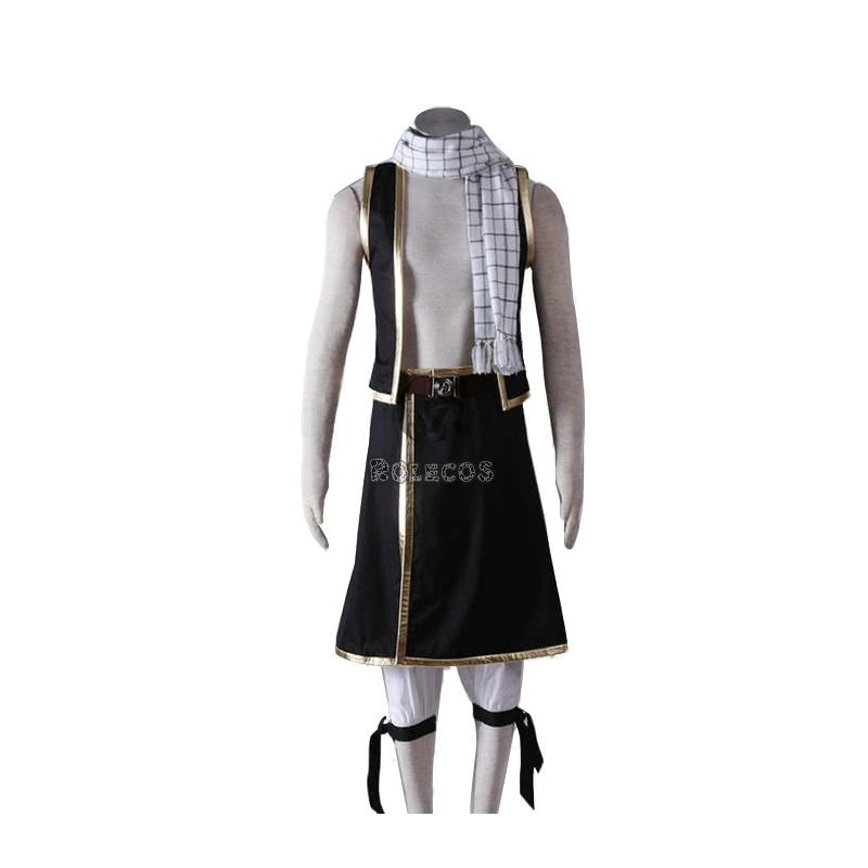 Fairy Tail Natsu Dragneel Cosplay Costume Black And White Suit