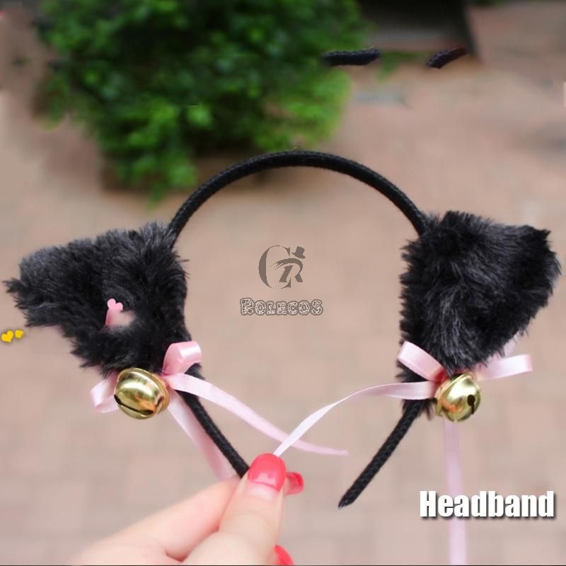 Black cat ear hoop