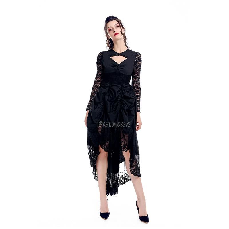 Black Sexy Gothic Victorian Dress Cosplay Costumes-2