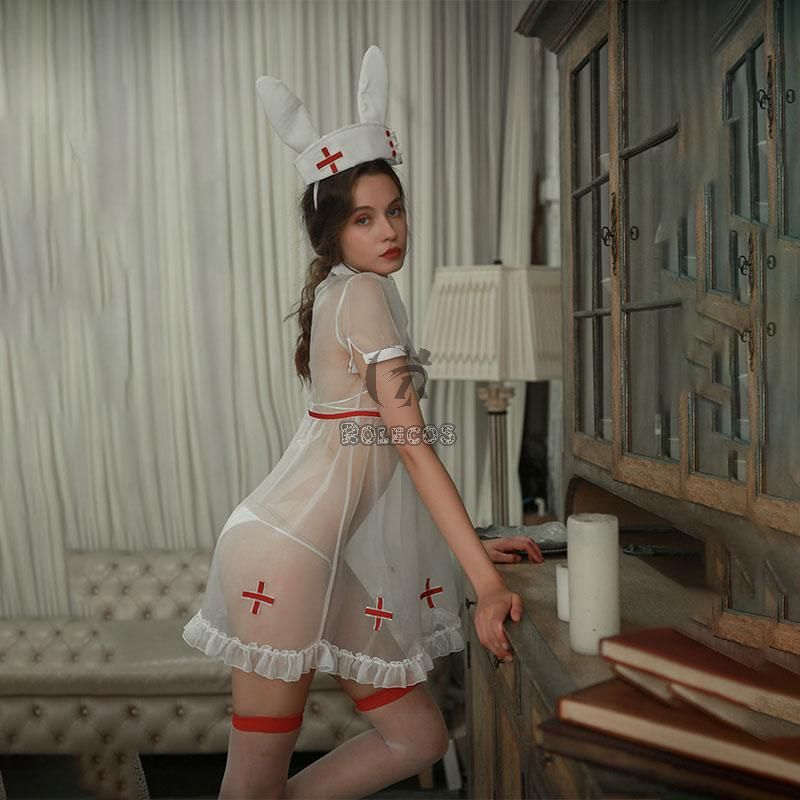 Bunny Girl Cute Lace Lingerie Nurse Uniform Sexy Pajamas Cosplay Costume