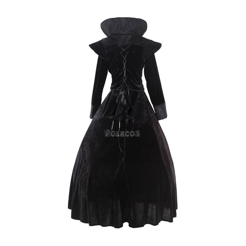 Black Sexy Gothic Victorian Dress Cosplay Costume