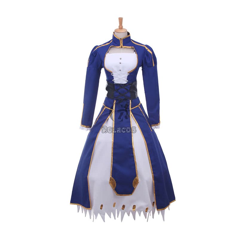 Fate Stay Saber Night Rin Deep Blue Dress Cosplay Costume