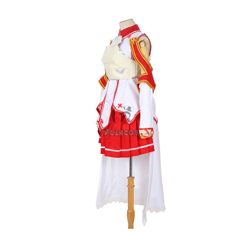 Anime Sword Art Online Asuna Yuuki Dress Cosplay Costumes Uniform for  Halloween SAO Asuna Battle Suit Outfits Full Set with Wig