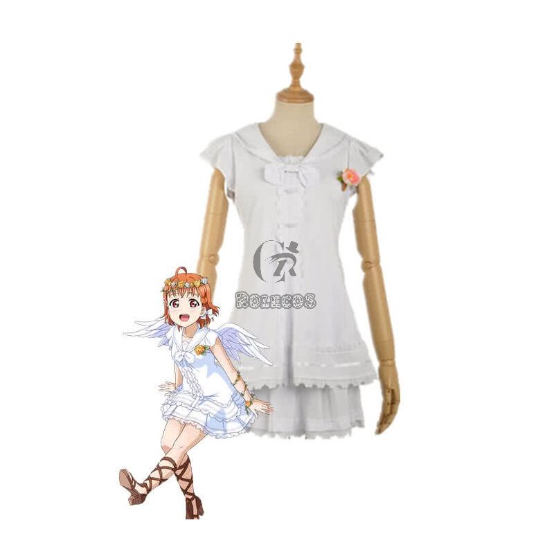 Love Live Sunshine Angel Aqours Unawaken Chika Takami White Dress Anime Cosplay Costumes