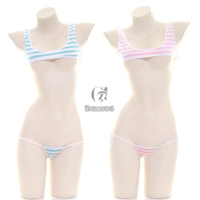 Cute Striped Girly Underwear 2 Colors Cosplay Costume