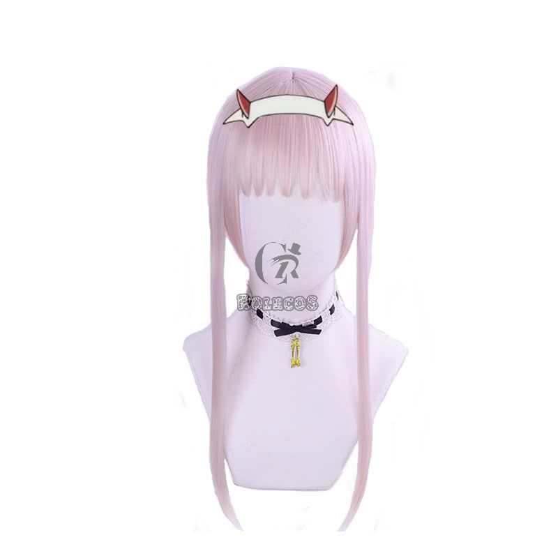 DARLING in the FRANXX Anime Cosplay 02 Zero Two Pink Long Ponytail Cosplay Wig