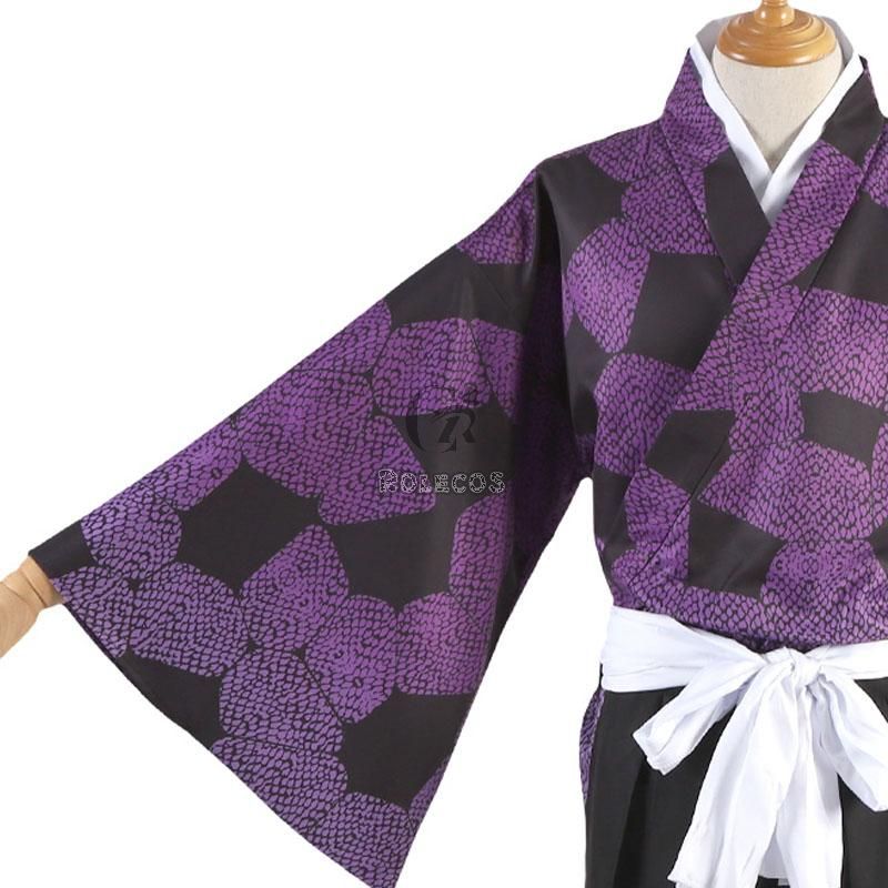 Anime Demon Slayer Kokushibou Cosplay Costume Men Purple Kimono
