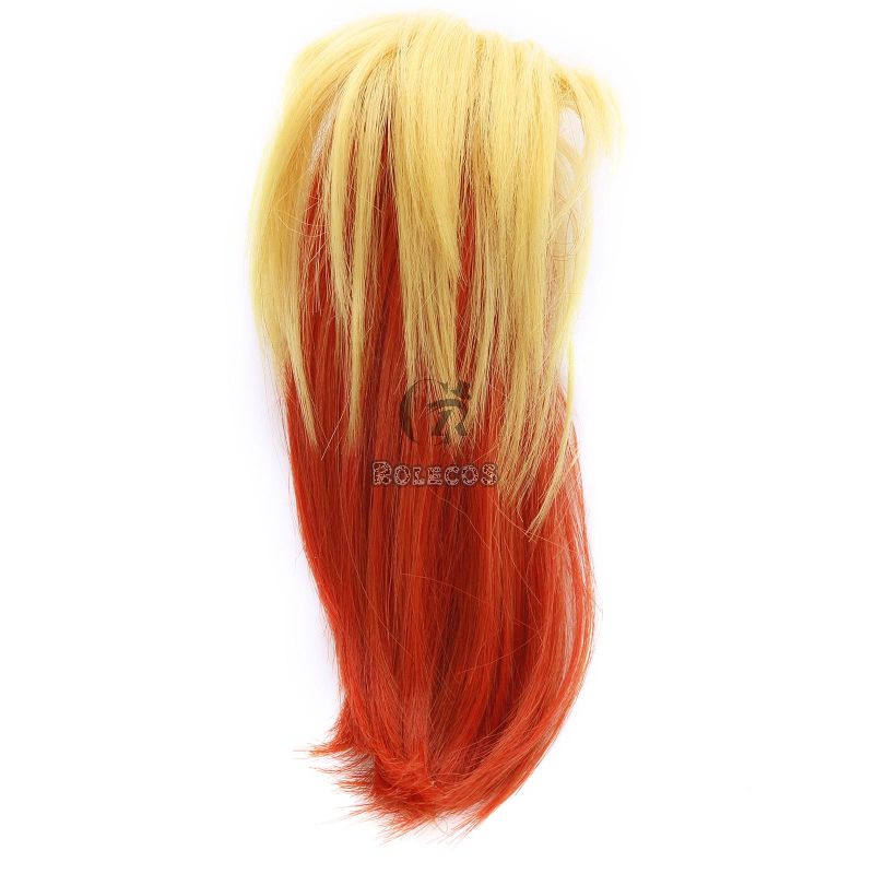 Demon Slayer  Rengoku Kyoujurou Yellow Mixed Red Ponytail Cosplay Wigs