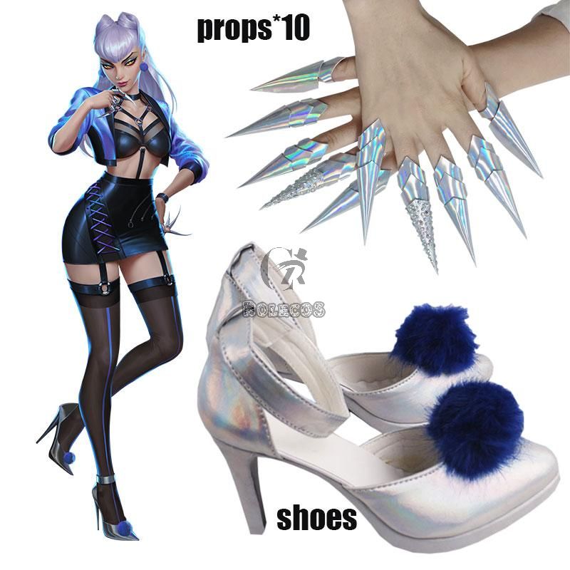 LOL KDA ALL OUT Evelynn Cosplay Shoes And Props