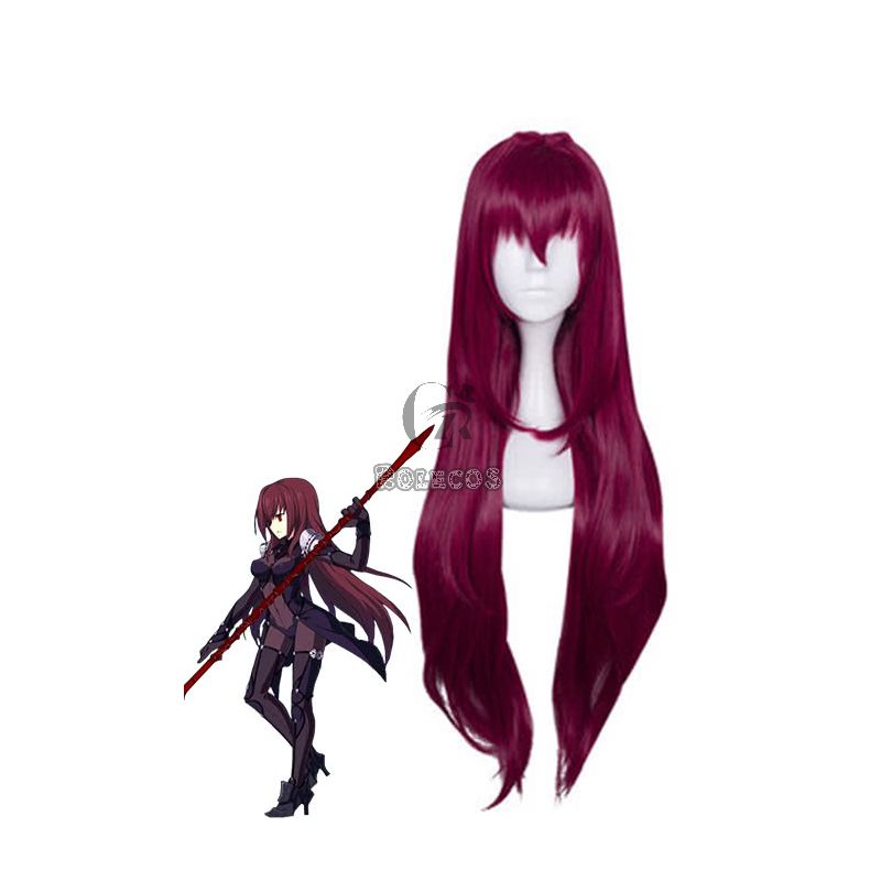 Fate/Grand Order Lancer Scáthach Long Purple Red Cosplay Party Woman Wigs