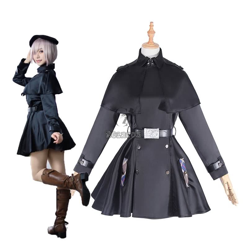 Fate Grand Order Matthew Kyrielite Black Trench Coat Cosplay Costume 