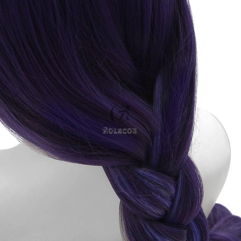 Game Genshin Impact Baal Purple Mided Color Long Cosplay Wigs