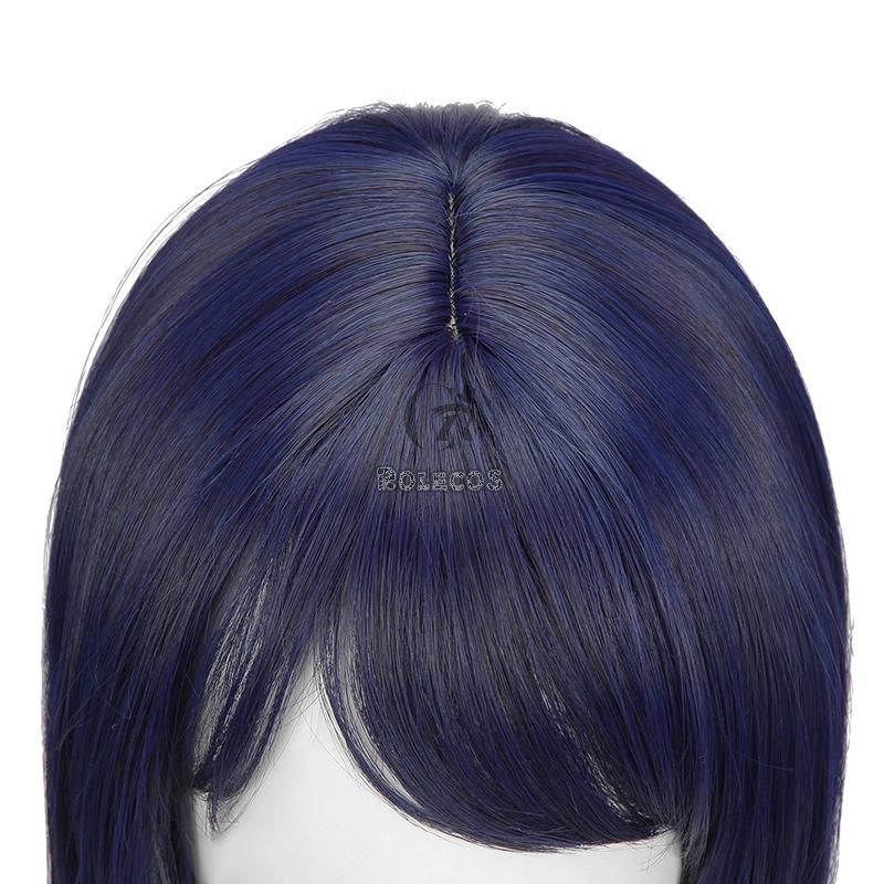 Game Genshin Impact Kujou Sara Blue Mixed Color Cosplay Wigs