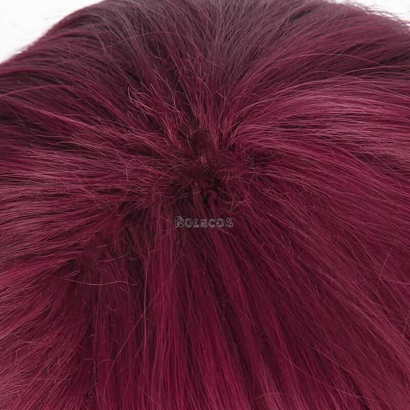 Game Genshin Impact Rosaria Wine Red Short Cosplay Wigs