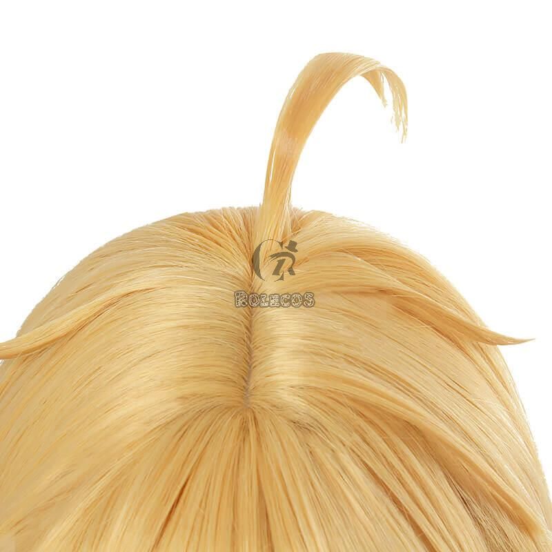 Game Genshin Impact Traveler Aether Blonde Long Braided Cosplay Wigs