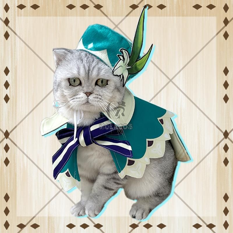 Game Genshin Impact Venti Cat Cloak Cosplay Costume 