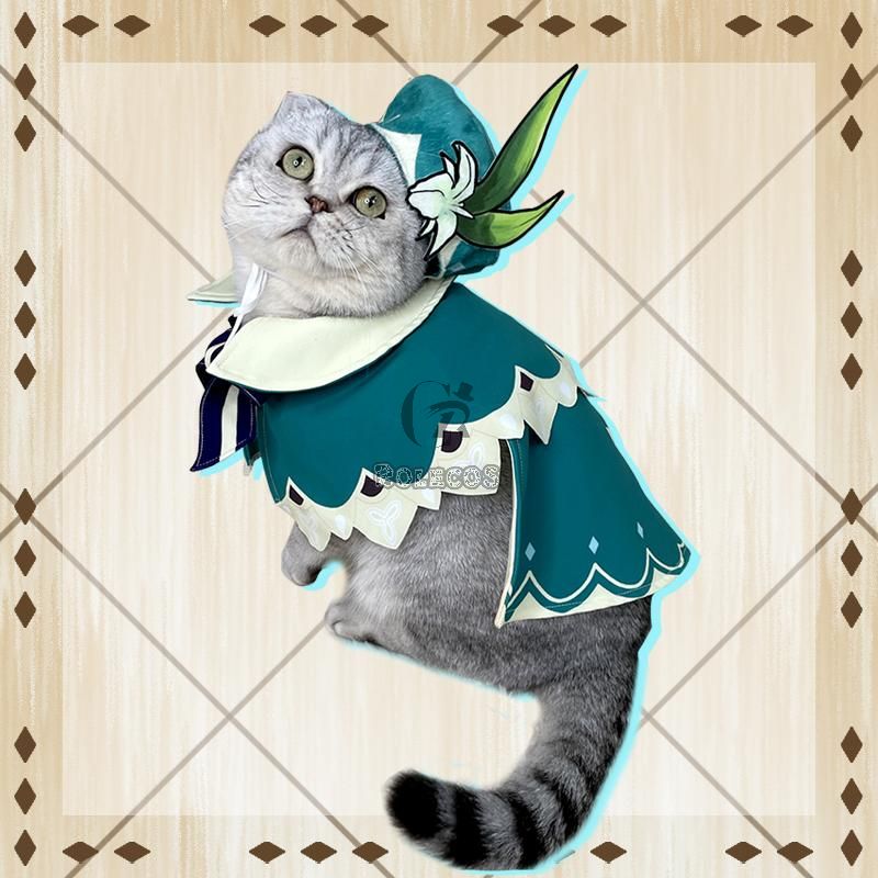 Game Genshin Impact Venti Cat Cloak Cosplay Costume 